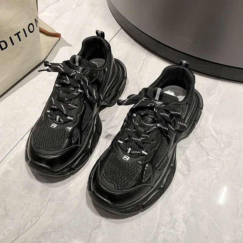 Designer New Mesh Breathable Casual Couple With Thick Sole Lace Up Fashionable And Stylish Sports Shoes For Women Size_vogvips.com