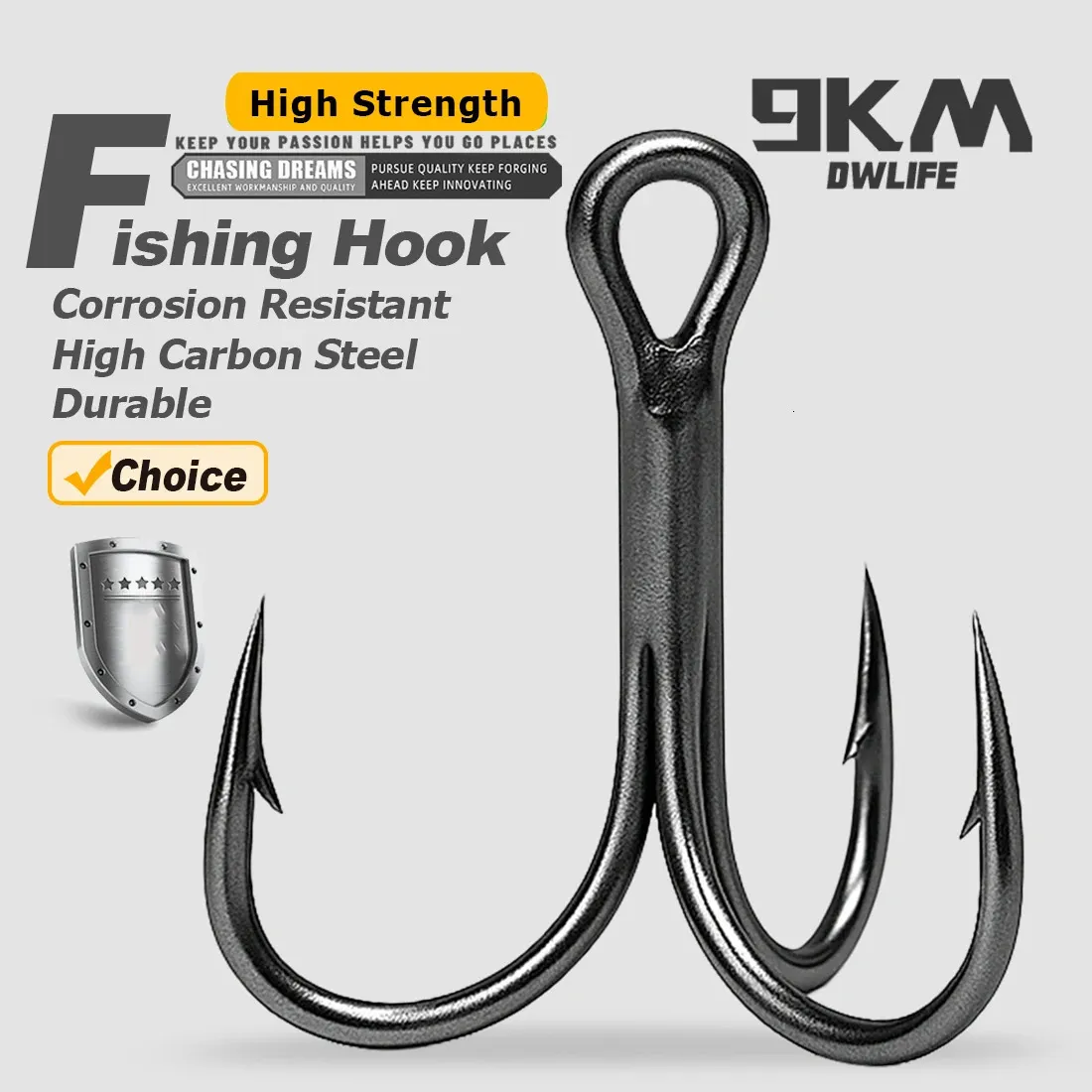 10 Pack 9KM Triple Hook Minnow Treble Hook For Hard... 