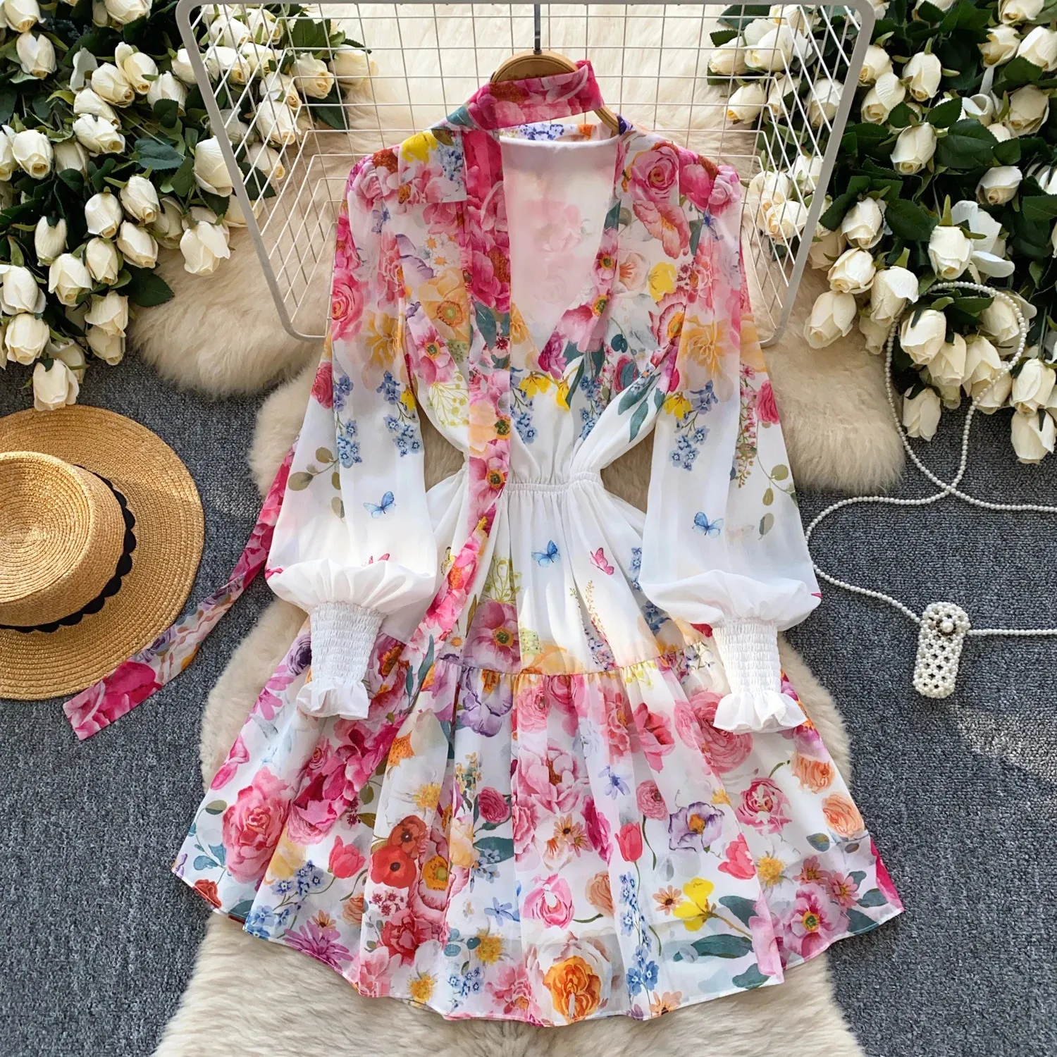 festival ruffle dress France Elegant Vintage Print Evening Dress: Women's Ribbon Ruffle Flounce Short Party Dress, Female Casual Festival Clothing 251009 from Dhgate Basic & Casual Dresses