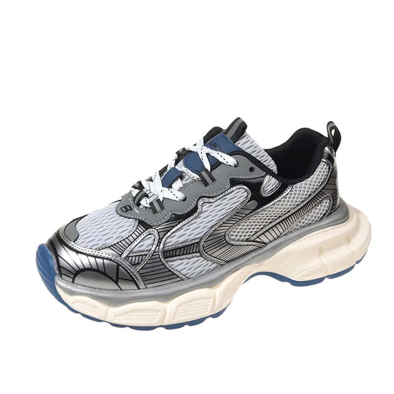 Designer New Mesh Breathable Casual Couple With Thick Sole Lace Up Fashionable And Stylish Sports Shoes For Women Size_vogvips.com
