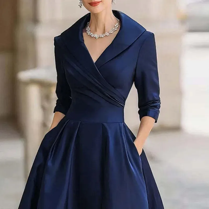 navy blue casual dresses Hourglass Seville Swing Dress 18 / Youll get a nice dress Linen Maxi Dress | M