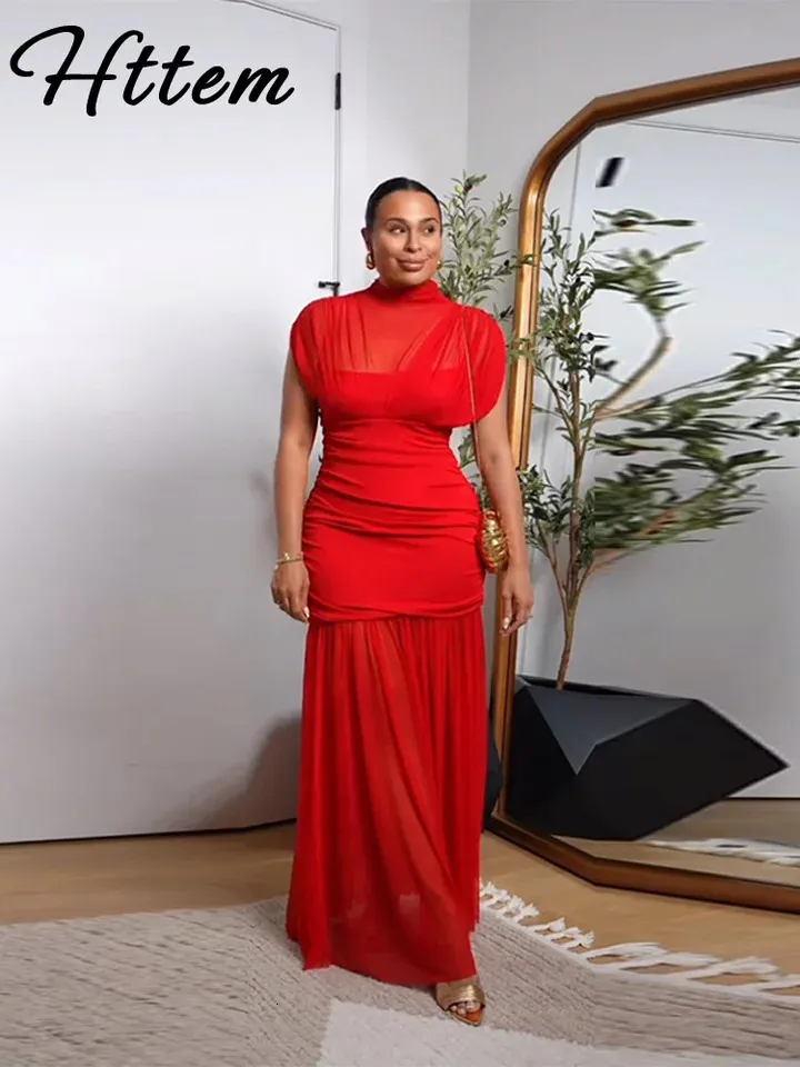 elegant red slim dress SHEIN Belle Elegant Red Sequin Splicing Satin Mesh Appliques Long-Sleeved V-Neck High Waist Slim Fishtail Wedding Guest Dress,Formal Evening Gown For Party Prom