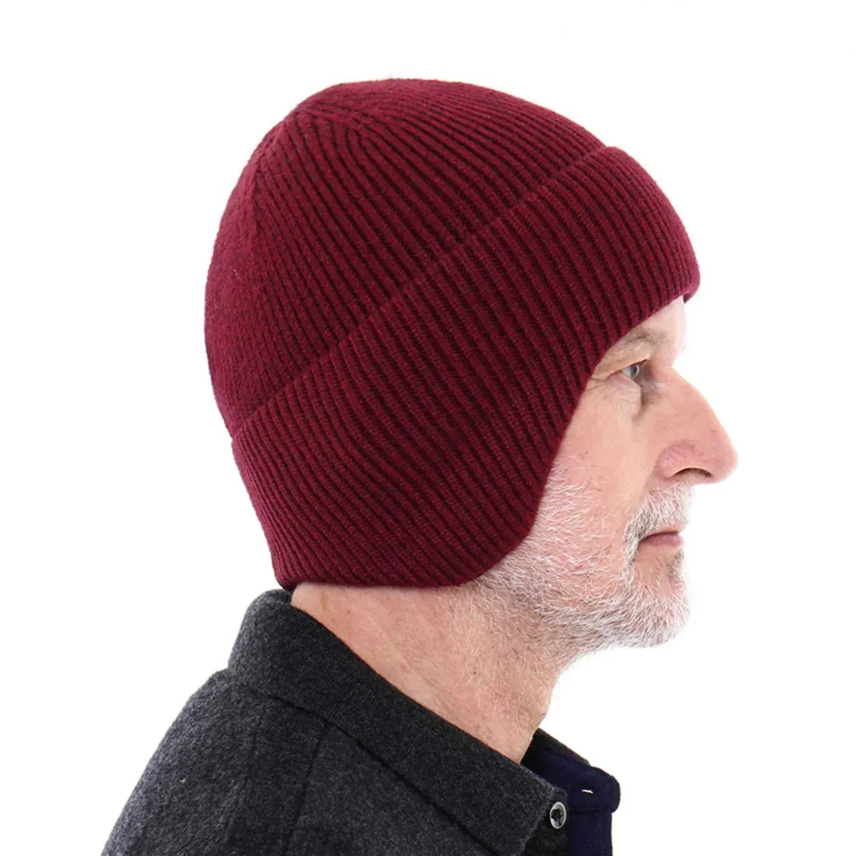 Bonnet Homme Hiver Polaire Doublé - Casquette Longue Tricotée Épaisse Chaud Pour Hommes - Bonnet Chapeau Doux Confortable