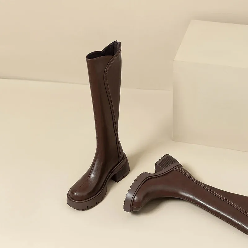 Vintage Winter High Boots For Ladies With Platform And Plush Sole_voghion.com
