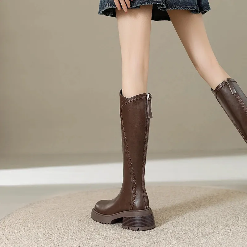 Vintage Winter High Boots For Ladies With Platform And Plush Sole_voghion.com