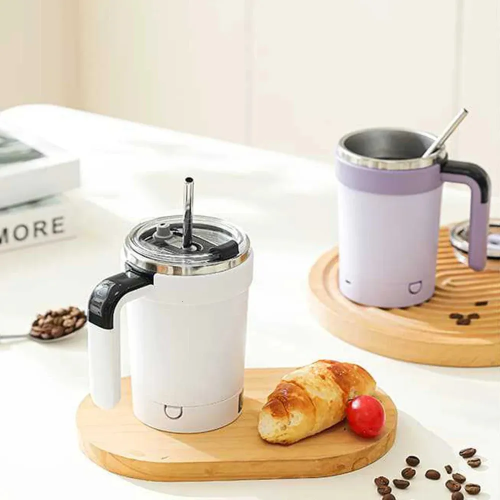 Tazza Mescolatrice Elettrica Automatica 400ml Con Coperchio – Auto-agitatore In Acciaio Inox Per Caffè, Tè, Proteine