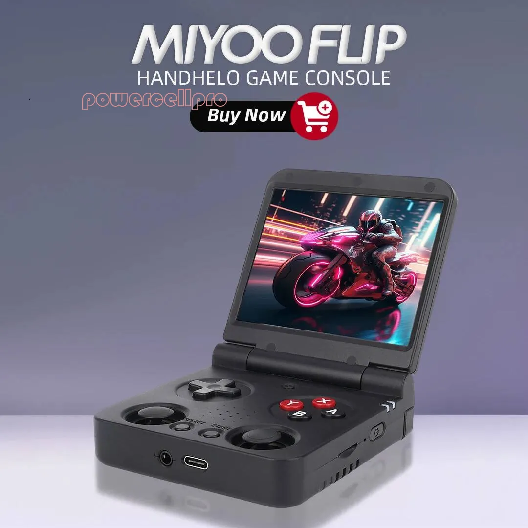 Actualia Miy-oo Flip V2 Console de jeu portable rétro avec carte TF 64 Go, écran