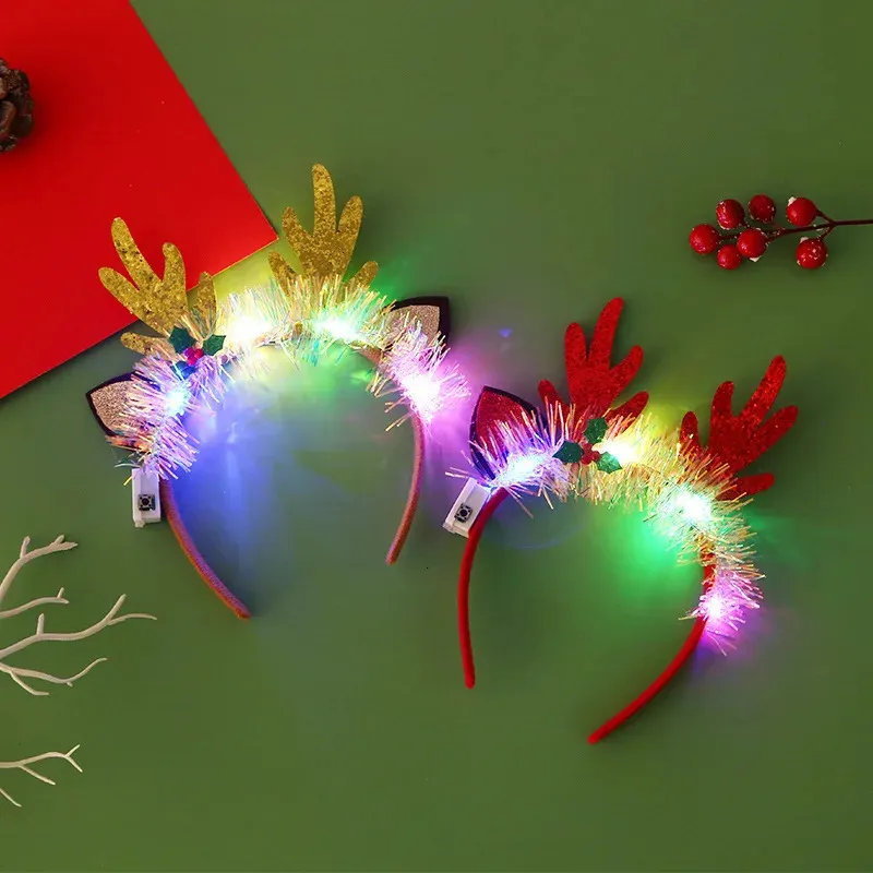 Christmas Light Up Headbands LED Holiday Party Tree Headbands for Women Amazon.com: Catery Christmas Hats Headbands Light up  main image 4