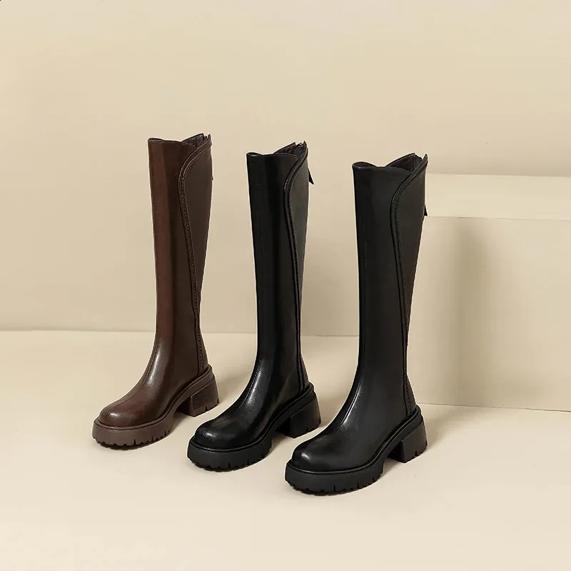 Vintage Winter High Boots For Ladies With Platform And Plush Sole_voghion.com
