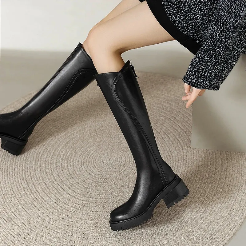 Vintage Winter High Boots For Ladies With Platform And Plush Sole_voghion.com
