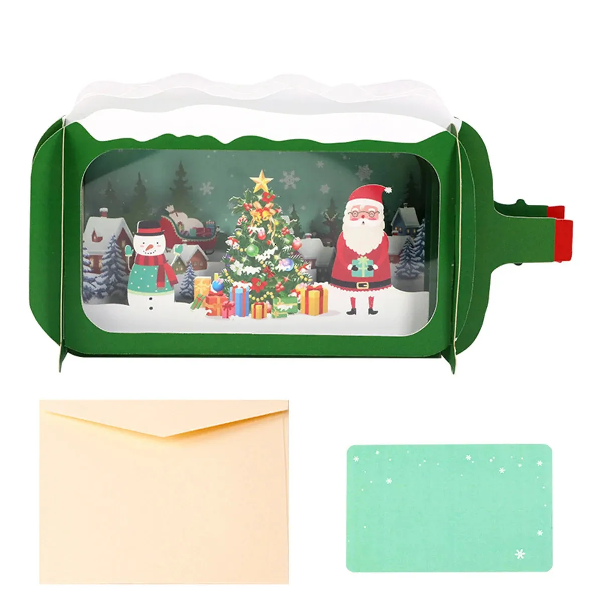 GREETING ART Biglietto di Natale pop-up, albero del fiocco di neve