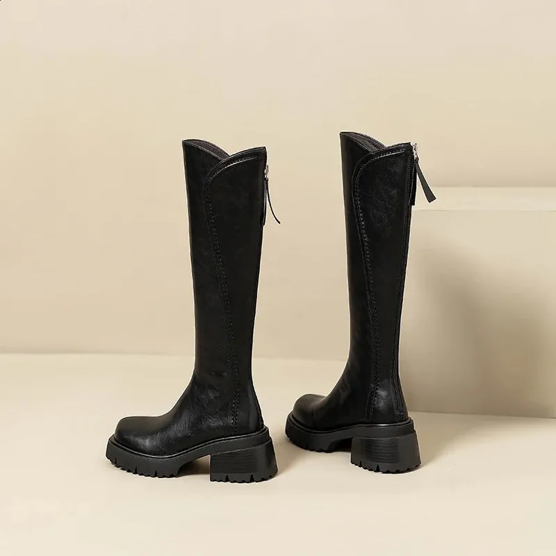Vintage Winter High Boots For Ladies With Platform And Plush Sole_voghion.com