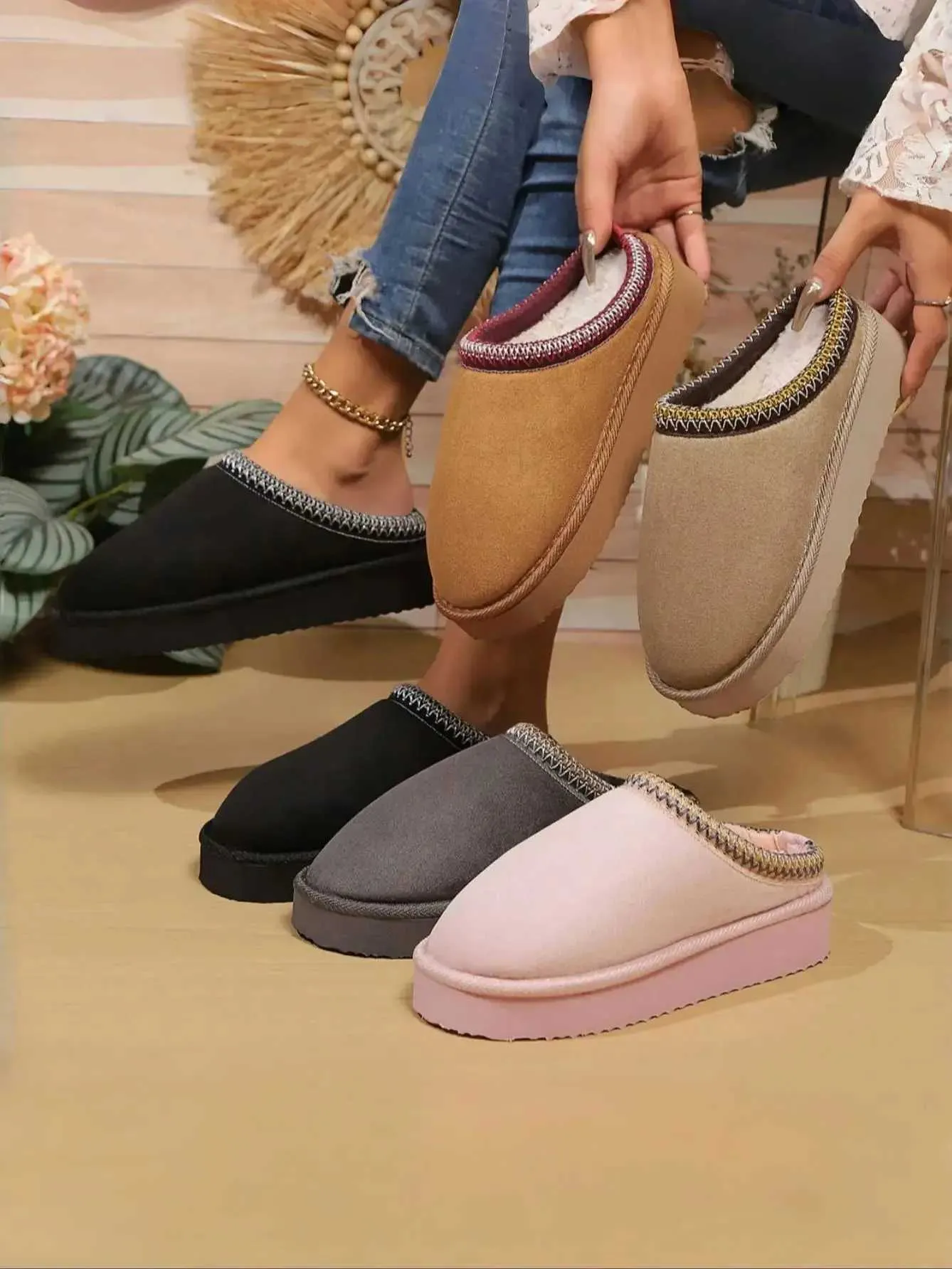 Pantofole invernali da donna calde pantofole morbide in