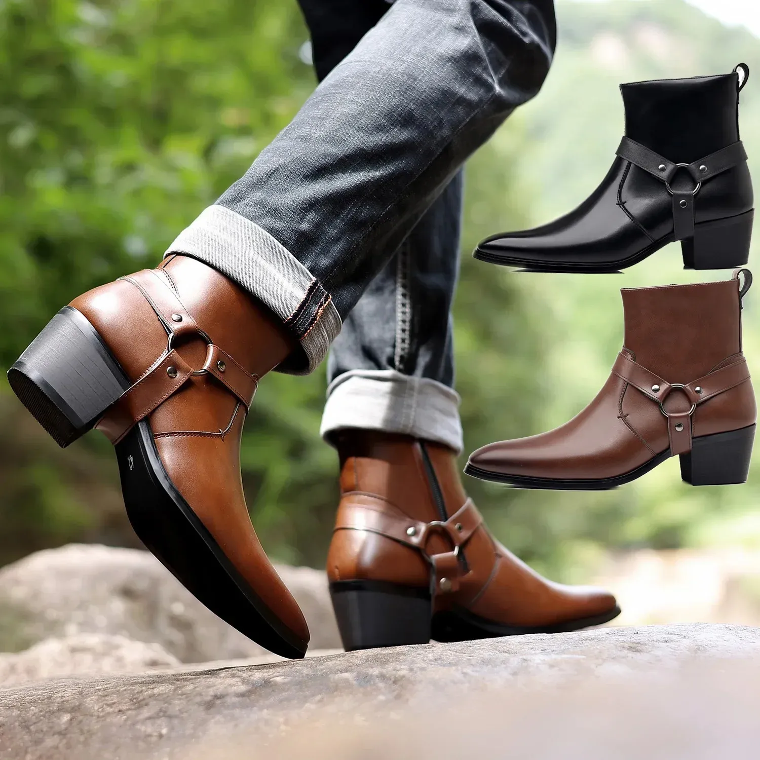 winter boots men dress TucciPolo Black Fur Handmade Italian Leather Luxury Boots for 14.5 / Medium (D) The most authoritative luxury winter dress boot built for the discerning gentleman. Casual Winter Dress Boots Mens