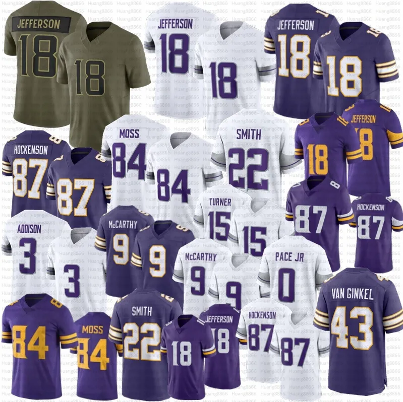 J.J. McCarthy Football Jersey Stitched NFL Player Jerseys For