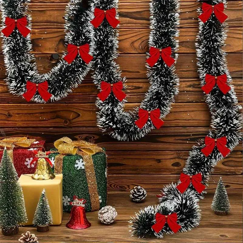 4 Rosa Schillernde Lametta-Girlanden – Je 2 M, Insgesamt 8 M, Für Weihnachtsbaum & Deko Metallic Lametta Flexibel