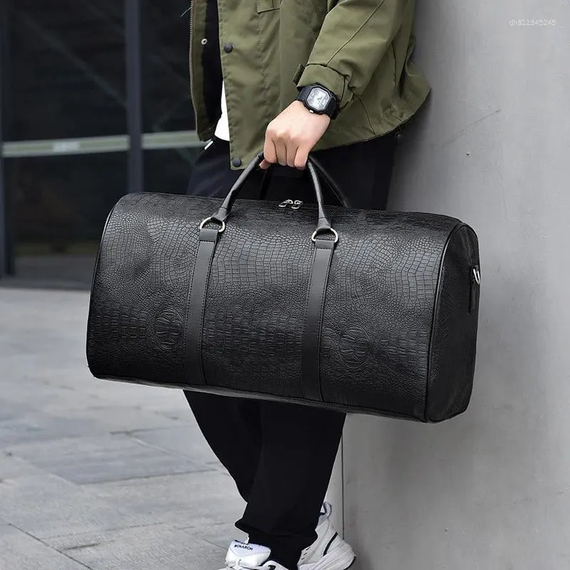 Duffel Bag Large Capacity Waterproof PU Leather Crocodile Pattern – 37% OFF Deal