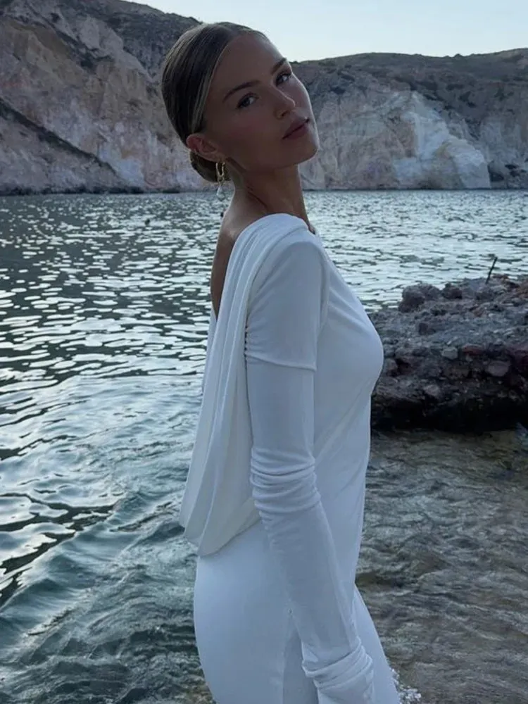 long sleeve backless bodycon dress Black Boat Neck Long Sleeve Backless Bodycon Mini Dress | Dresses