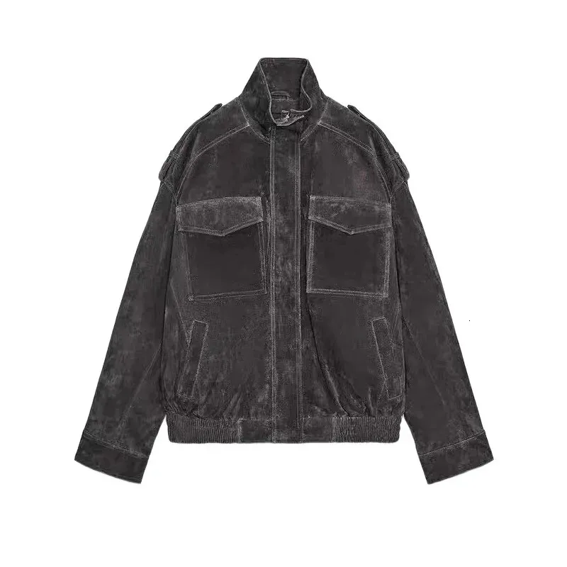 Bomber da donna con chiusura lampo, per autunno e inverno, leggero, da pilota, casual, tinta unita, a maniche lunghe, per le mezze stagioni, per il tempo libero, alla moda, verde militare, XXXL