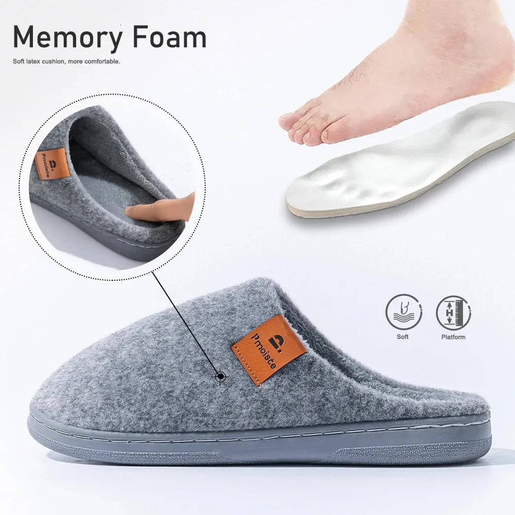 Pantofole Invernali In Memory Foam Per Donna E Uomo - Morbide, Antiscivolo, In Feltro E Peluche, Calde Per La Casa (Unisex) - 5
