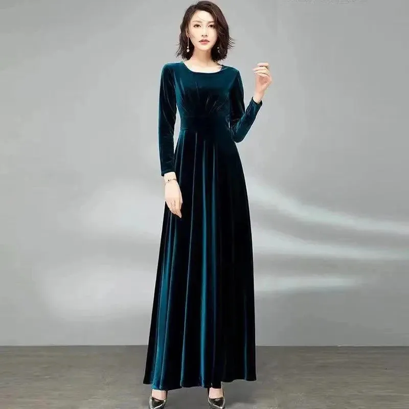 casual velvet maxi dress Amazon.com: Kwoki Women's Long Sleeve Velvet Maxi Dress Solid Color Crew  Neck High Waist Flowy A-line Cocktail Dresses with Belt KF1244 Black XS :  Clothing, Shoes & Jewelry