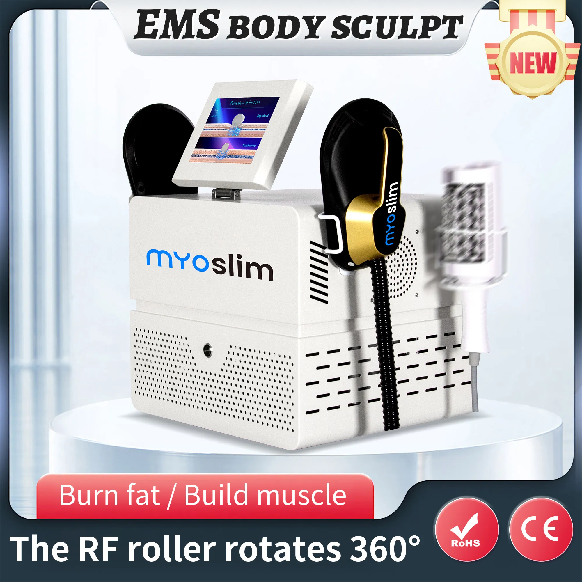 Myoslim 新しいデスクトップ RF ボディシェイピングマシンローラー脂肪 