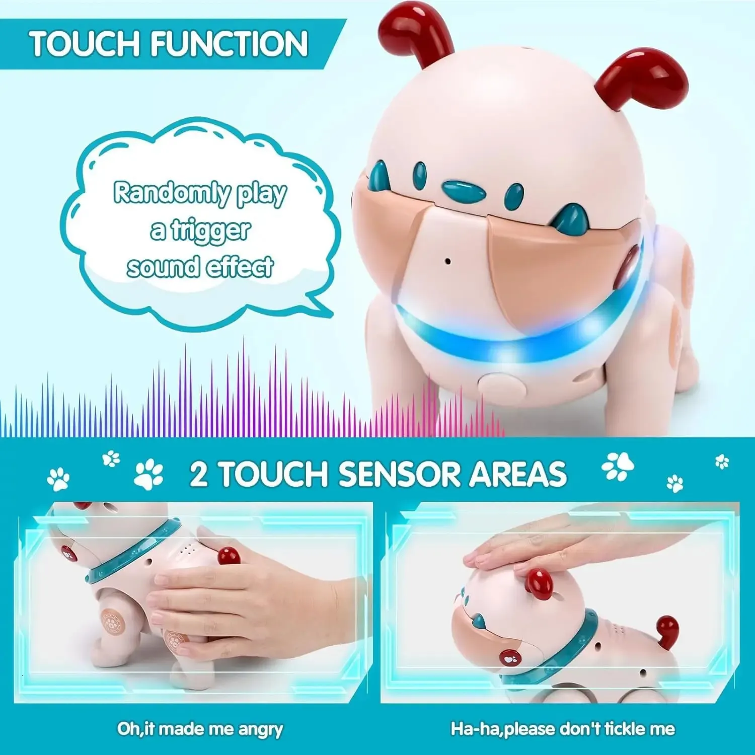 VersaMarts Dodo AI Robot Dog Toy For Kids 3 Voice Control LEDSound