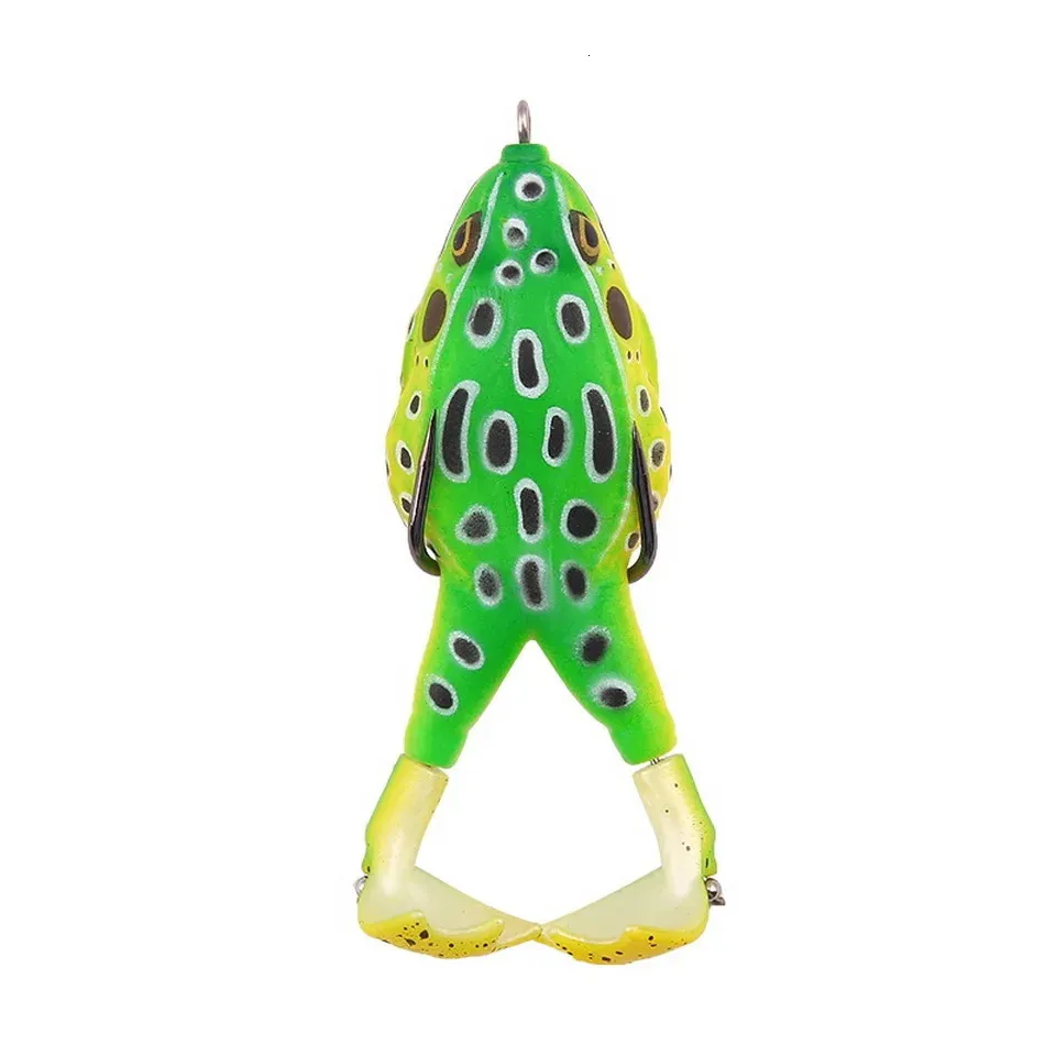 Lot de 3 leurres en silicone à double hélice pour grenouille - Appât de pêche souple - Corps creux - Pour eau douce et salée