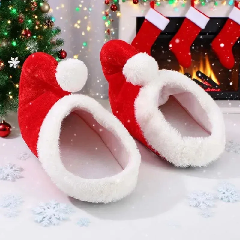 Kerst pantoffels van pluche rood sinterklaas elf thuis_voghion.com