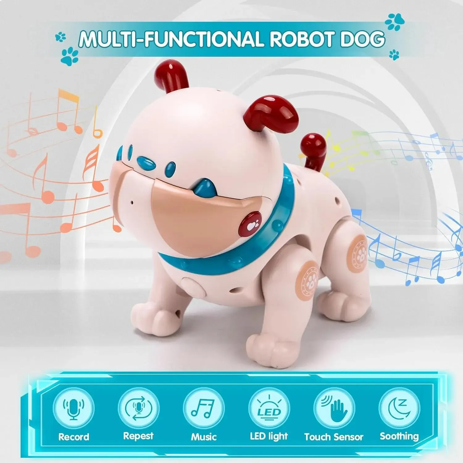 VersaMarts Dodo AI Robot Dog Toy For Kids 3 Voice Control LEDSound