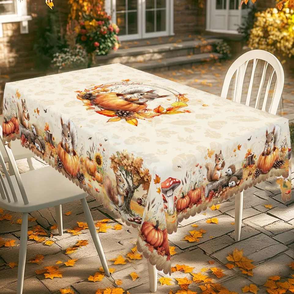 Tovaglia - Tovaglia lavabile 140 x 180 cm, tovaglia natalizia, tovaglia in pizzo scozzese arancione, tovaglia autunnale, tovaglie rettangolari, tovaglie in tessuto rettangolari lavabili autunnali(B,90
