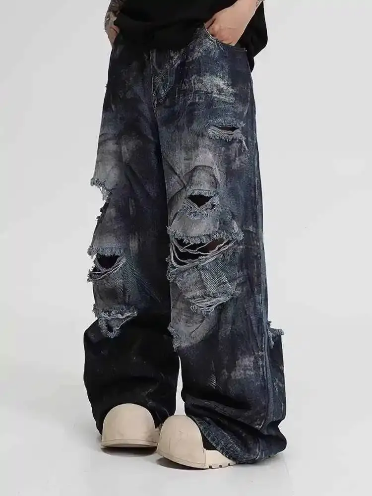 00s damage black wide pants grunge y2k 00s archive wide denim 