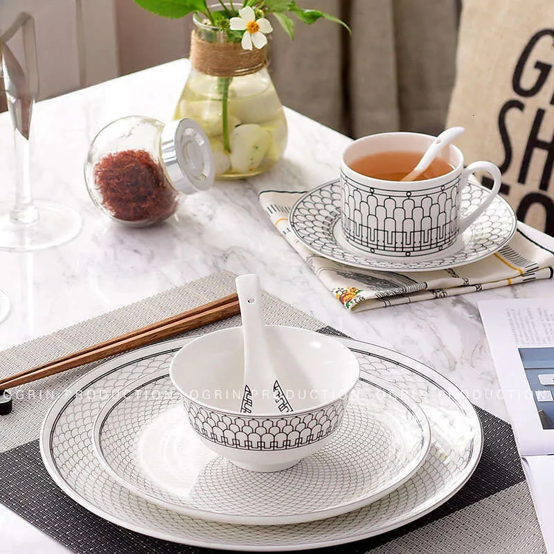 B5 Minimalist Fish Scale Steak Set   Ceramic Plate,... 