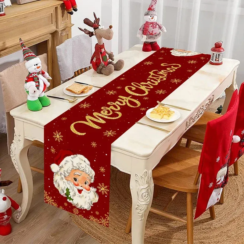 Weihnachtlicher Tischläufer Mit Schneeflocken-Muster, 33x183 Cm In Rot – Festliche Dekoration Für Den Esstisch