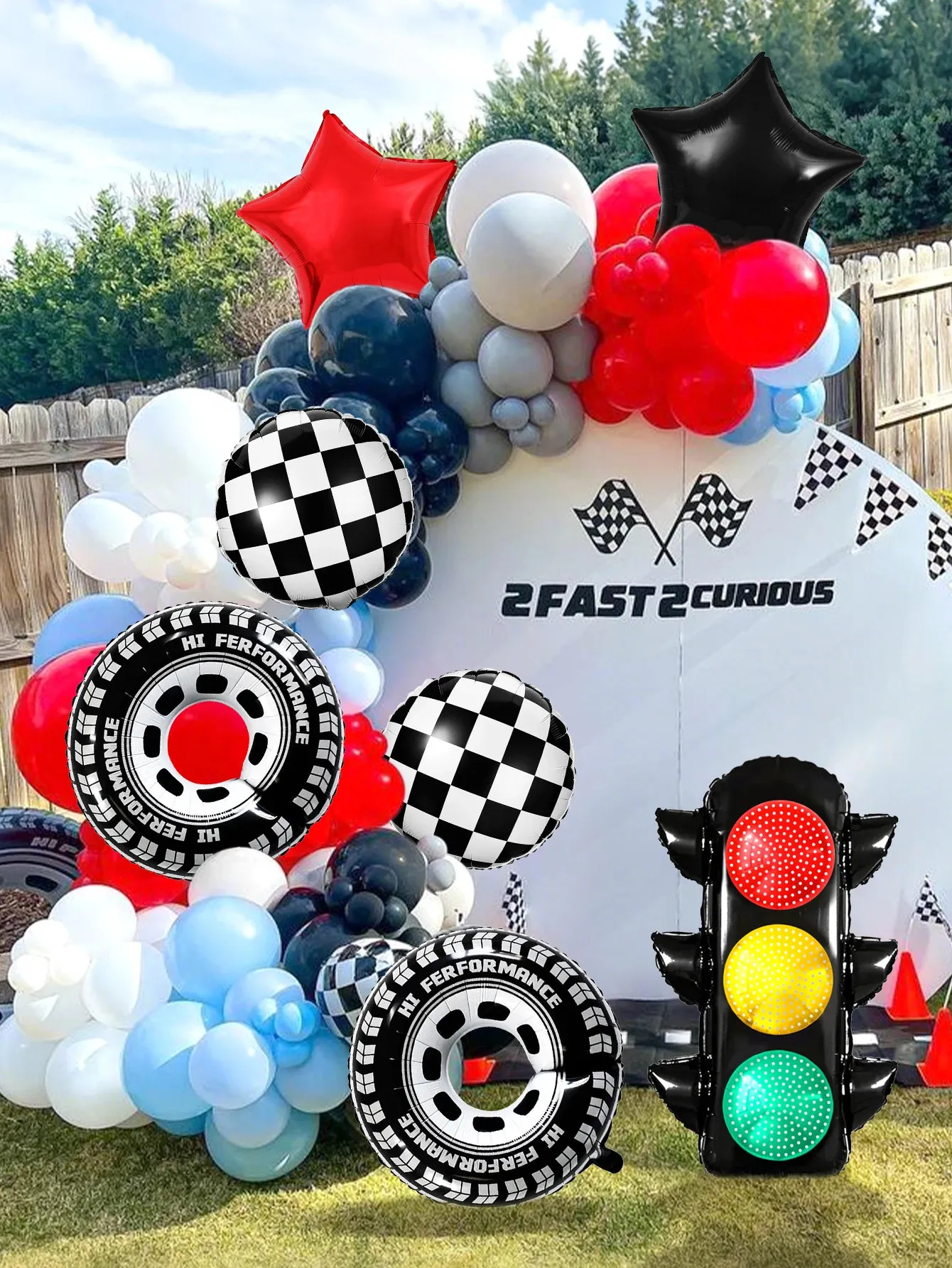 Hot Whels Set Decorazioni Compleanno Per Bambino Di 3 Anni - 50 Pezzi Con Palloncini, Striscione E Decorazioni Per Torta