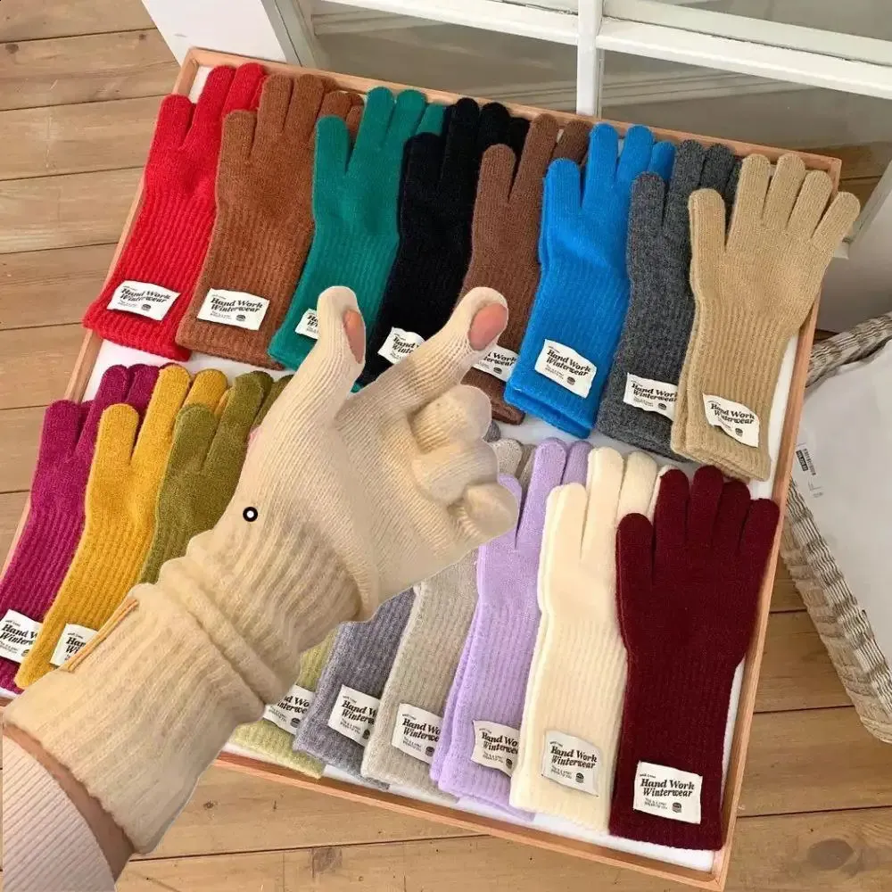 Guanti termici in lana per touchscreen, guanti invernali caldi