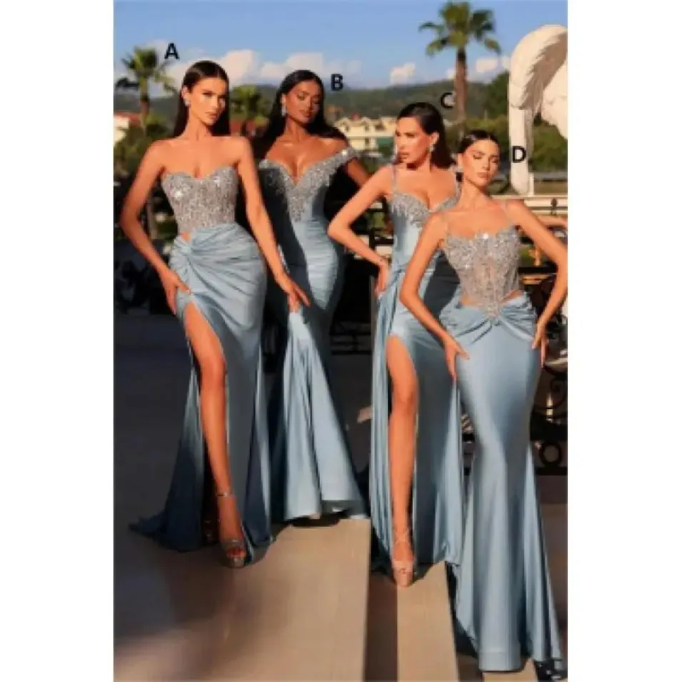 blue and gray bridesmaid dresses Off the Shoulder Slate Grey Tulle Cheap Bridesmaid Dresses ARD1146 Look stunning in our off Infinity Dress Steel Blue Bridesmaid