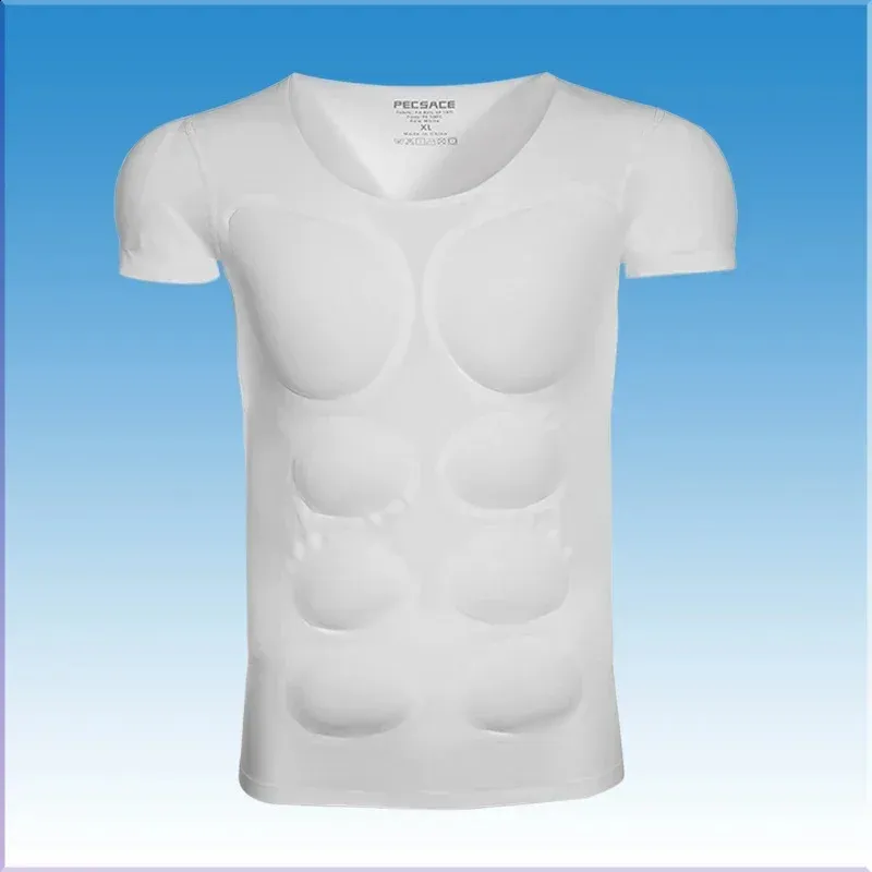 HXSZWJJ T-Shirt da Uomo for Il Corpo T-Shirt Dimagrante Shaper Shaper Belly Control Compression Uomo Modellazione Biancheria Intima Corsetto (Color : White, Size : 3XL