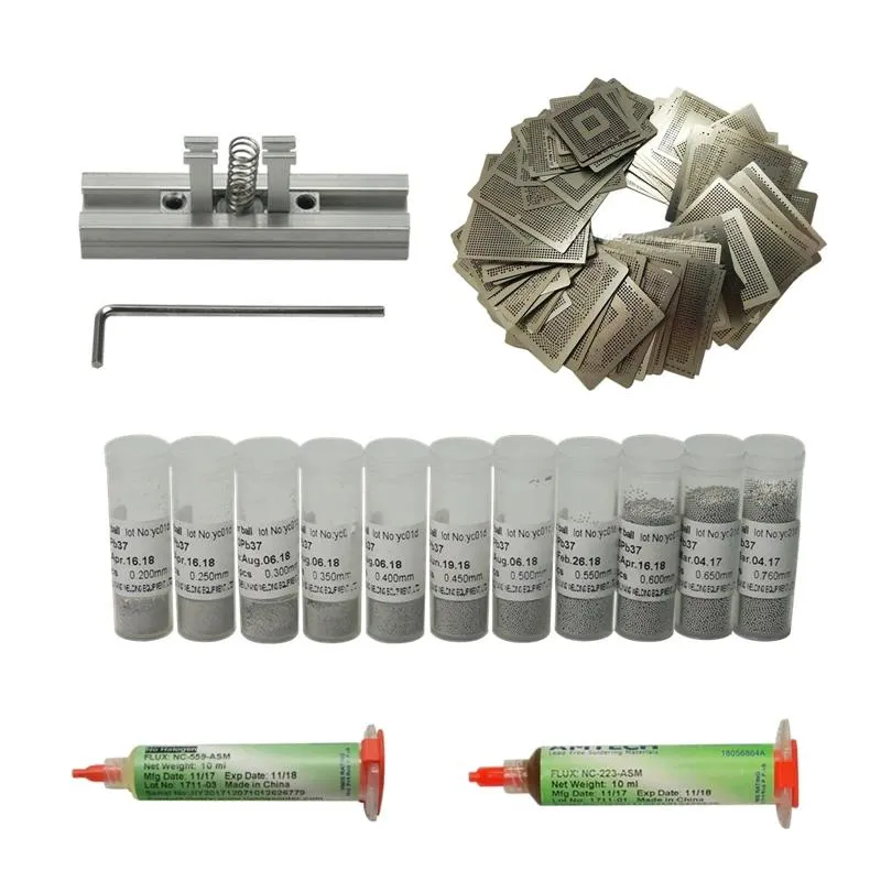 Bga Rework Kit Heat Directly Stencils BGA Reballing Station Kit with Fixtures and ...