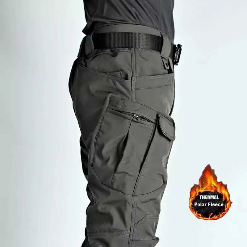 Tuta Softshell Militare Uomo Wuzfully - Impermeabile, Con Cerniera, Pantaloni Tattici In Pile, Nero, Per Sport Invernali