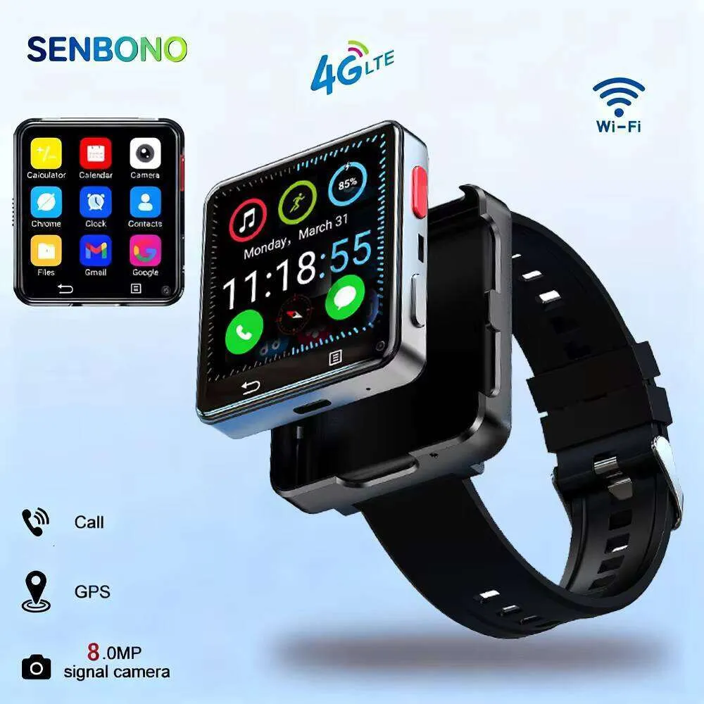 Sim Blue Watch Senbonuo Q668 4G + 64G SIM Card Android Smart Watch with Camera ...