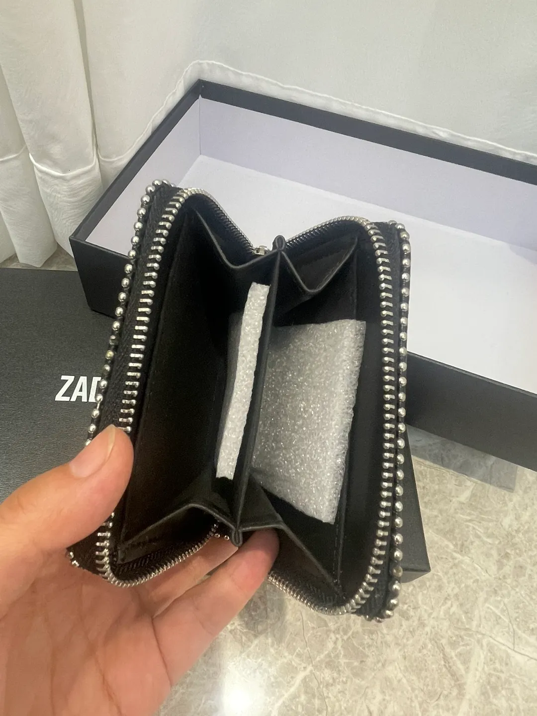 Coach Rhinestone Wallet With Chain Designer Small Wallet Rhinestone Card Holder Women's Mini Bag PU Metal ...