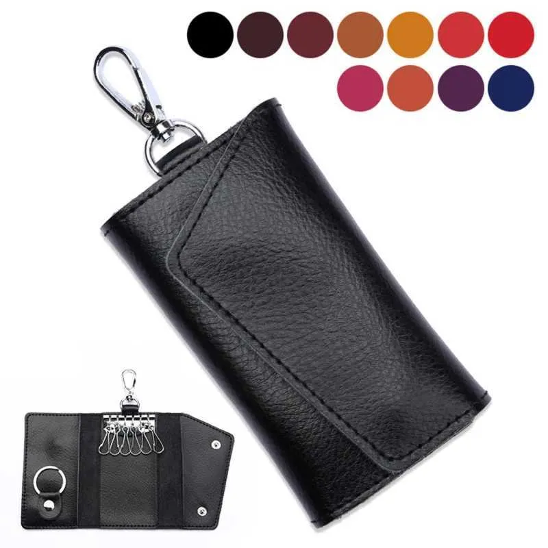 Genuine Leather Keychain Key Holder Organizer Pouch for Men Women, Cow ...
