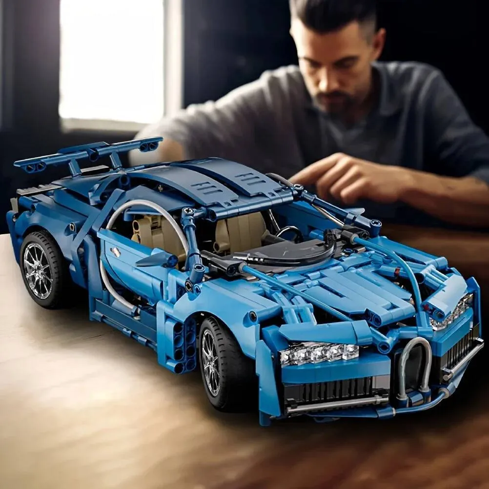 1690 Particle Blue Sports Car Building Blocks  From Toys1995