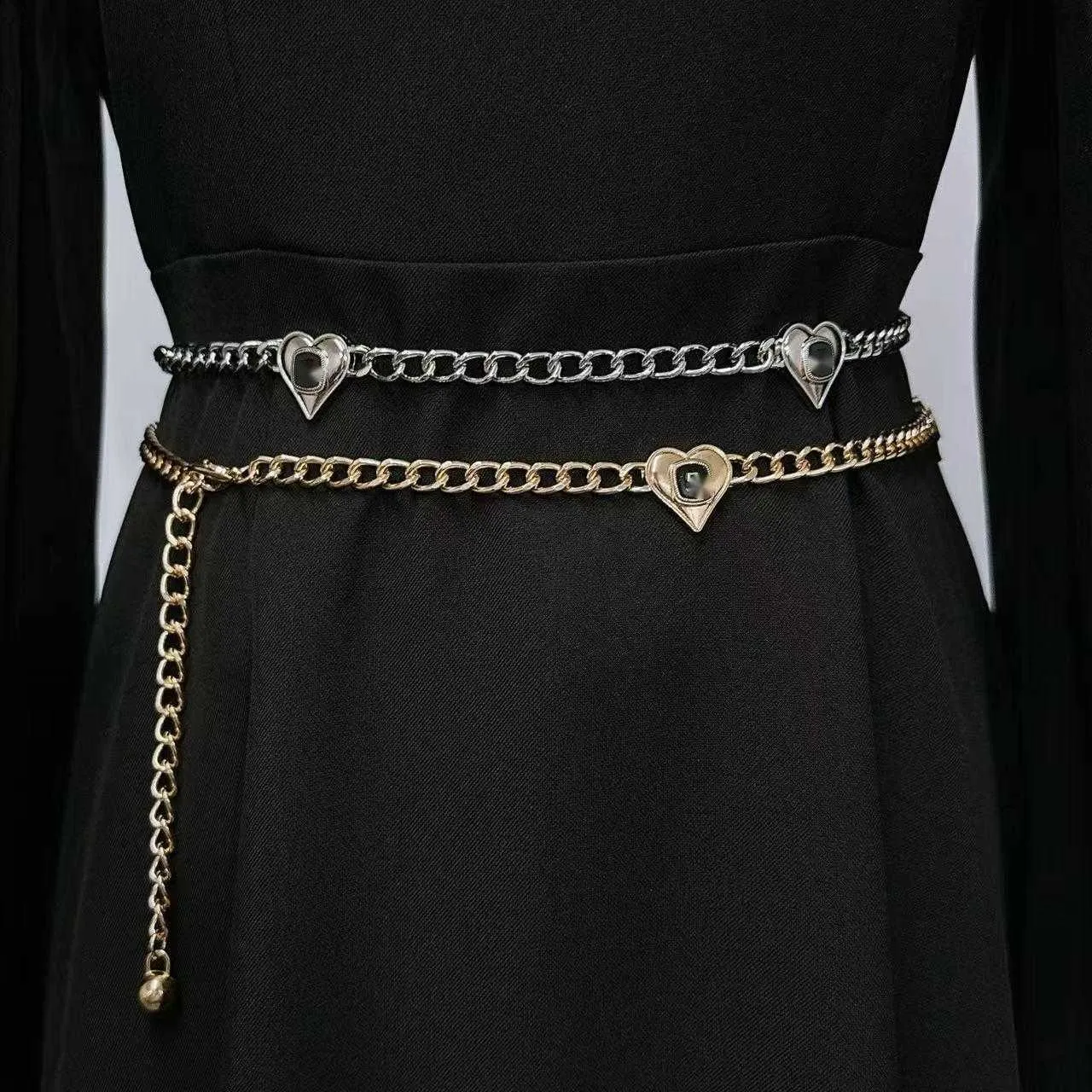Cintura A Catena In Metallo Argento Per Donna - Regolabile A Nappa, Lunga 112cm, Per Vestiti, Jeans, Bikini