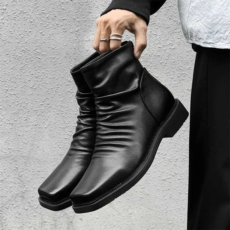 mens vintage dress boots Oyedens Combat for Men with Side Zipper Comfortable Casual Wide Width Lace up Leather Orthopetic Walking Riding Ankle Booties Wine Size Depending on where you live Vintage Foundry Co. | Men's