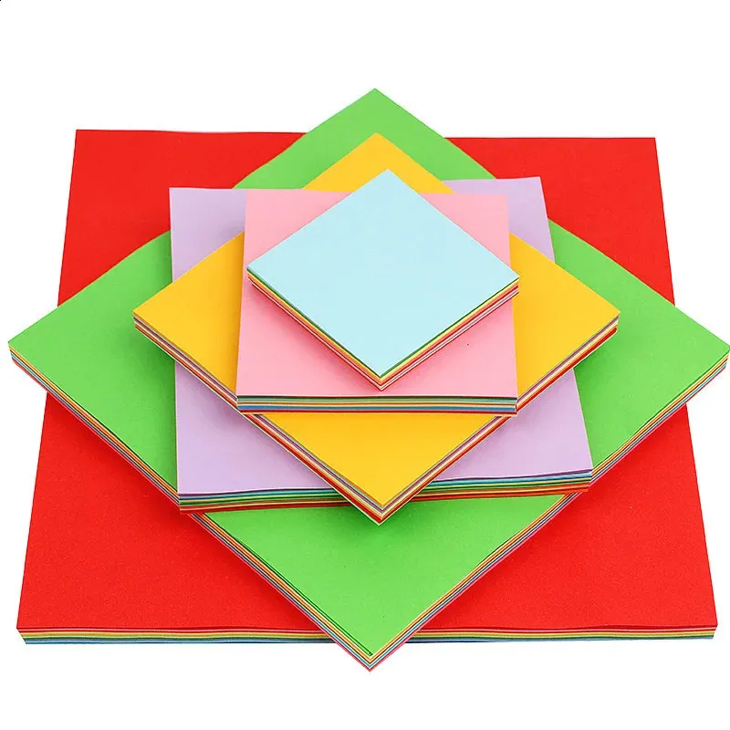 Colored Paper Set 100 Sheets Square Colored Paper Set for Children's Origami, Handmade ...