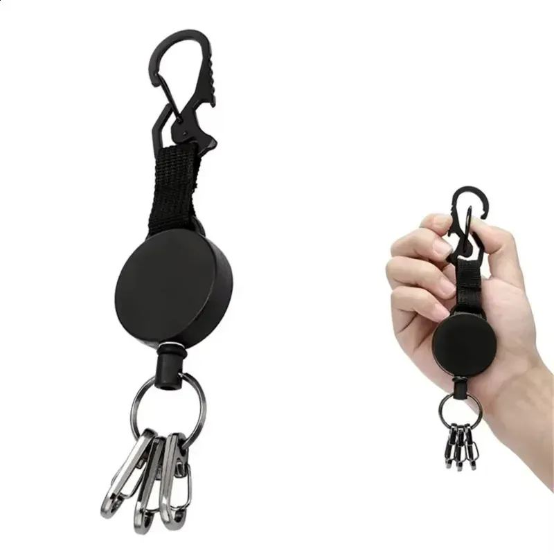 Key Chain Rope Llando Stainless Steel Rope Camping Telescopic Burglar Chain Key Holder ...