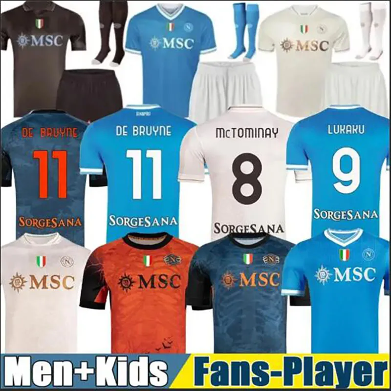 25 26 SSC Napoli Soccer Jerseys De Bruyne HOJLUND McTominay Lukaku