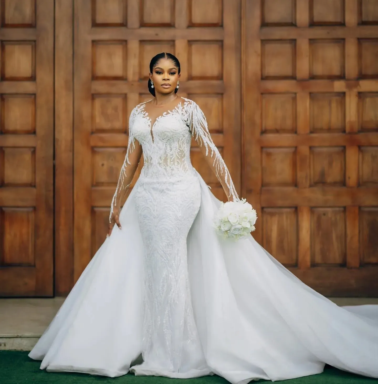 Luxurious Beads Lace Mermaid Wedding Dress Long... From Chicweddings,  $269.08 | DHgate.Com